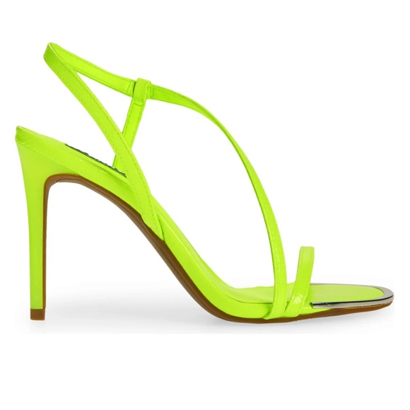 NEW DKNY Danielle Stiletto Sandal Neon Yellow Women’s Strap Heels Size 9.5 - Picture 2 of 6